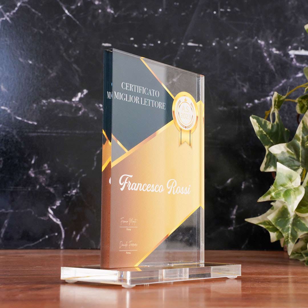 trofeo da banco in plexiglass per premiazioni