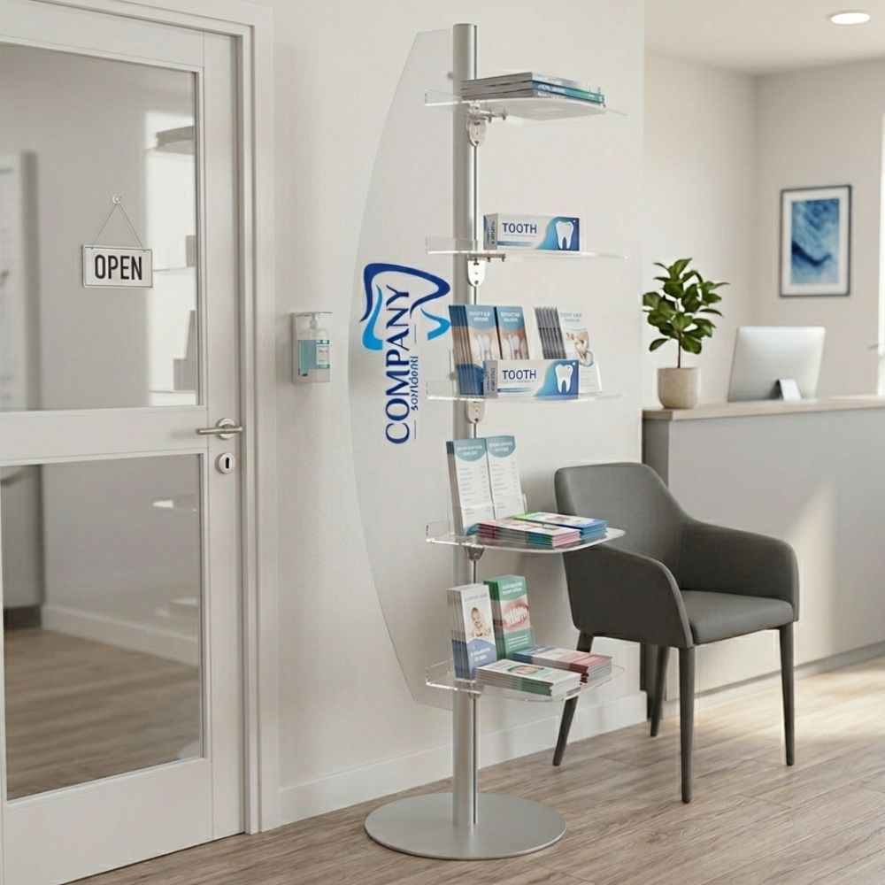 espositore in plexiglass su misura per cataloghi