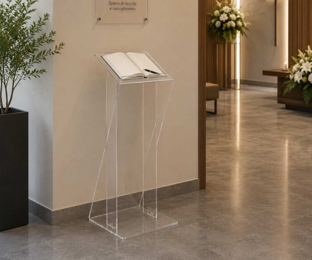 leggio in plexiglass porta libro commemorativo