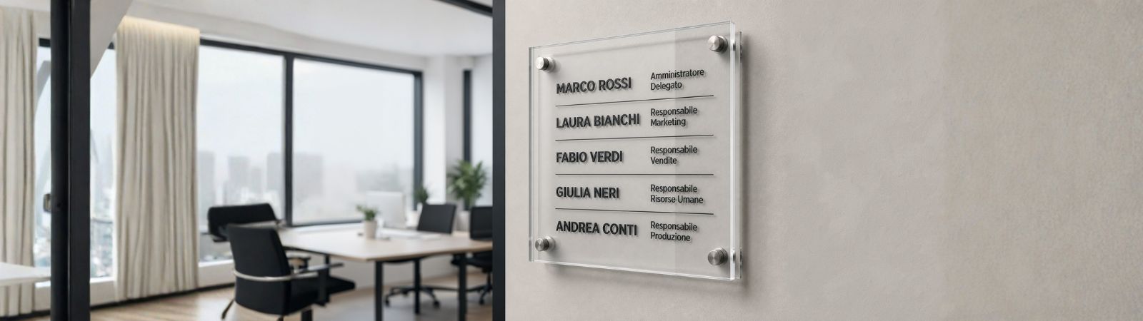 Targhe e insegne per interni ed esterni:
